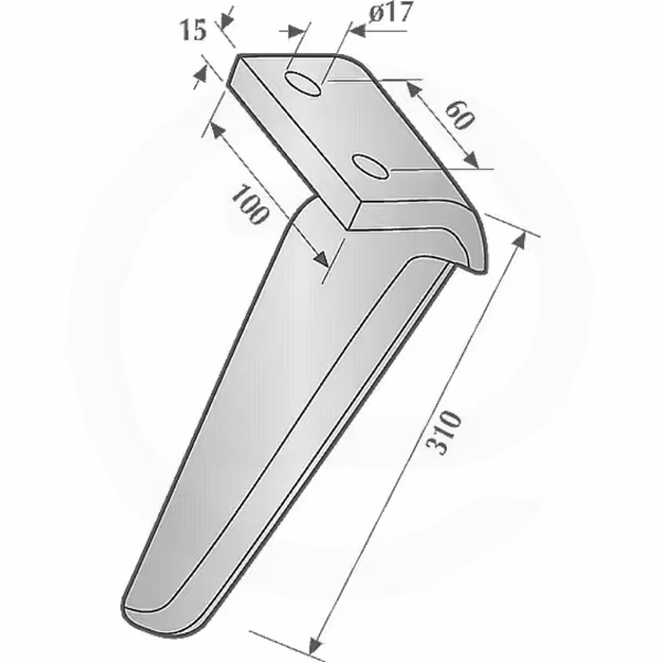 Dent de herse rotative Maschio Gaspardo EP15 Gauche Adaptable