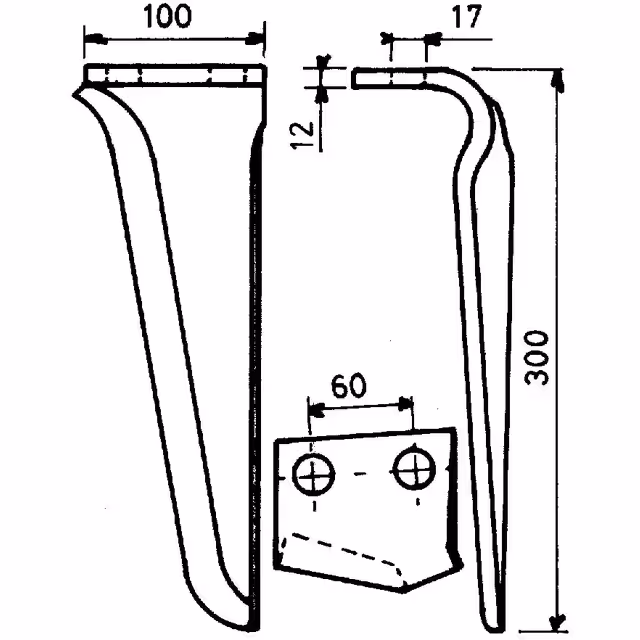 Dent de herse gauche Bréviglieri 88311F adaptable
