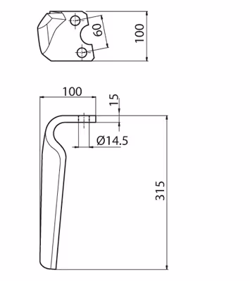 Dent de herse rotative Howard Howard HK20 Gauche 182939 Adaptable