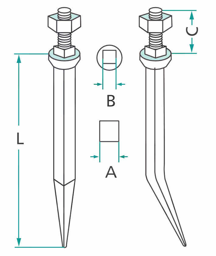 Dent de herse droite Adaptable