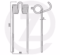 DENT DE PICK-UP 200 x 66 x 5 mm