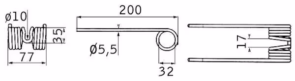DENT DE PICK-UP 200 x 77 x 5.5 mm