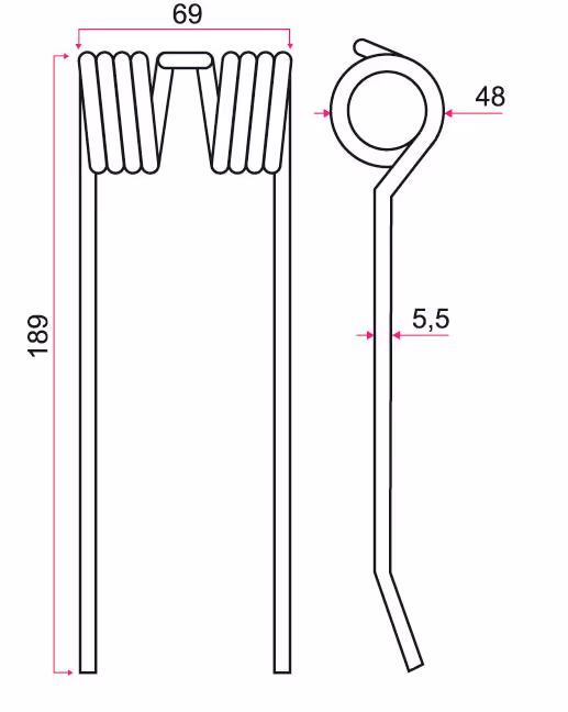 Dent de pick-up New Holland 700716132 adaptable