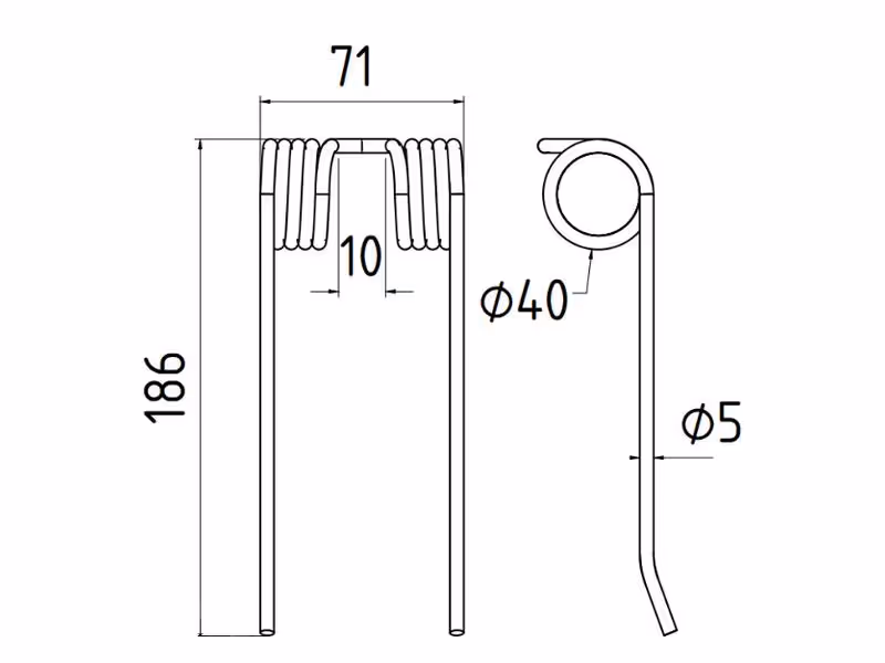 Dent de pick-up, Type Rivierre Casalis, PZ - - - Longueur: 185mm, Largeur: 70mm, Ø5mm Correspond à: 18608450