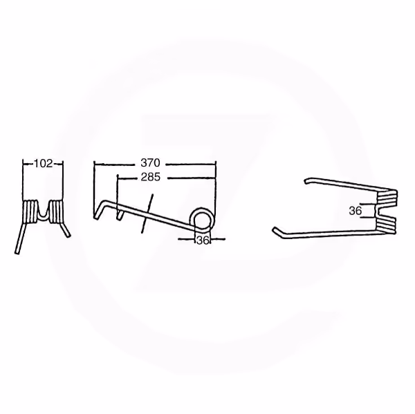 Dent faneuse Lely Droite 4.1003.0208.0 Adaptable