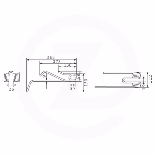 Dent faneuse Lely Droite 4104611390 Adaptable