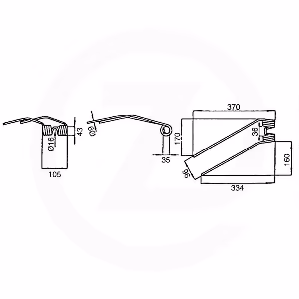 Dent faneuse Deutz-Fahr Droite VF06229776 Adaptable