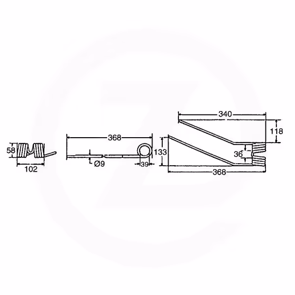 Dent faneuse Fella Droite 487133 Adaptable