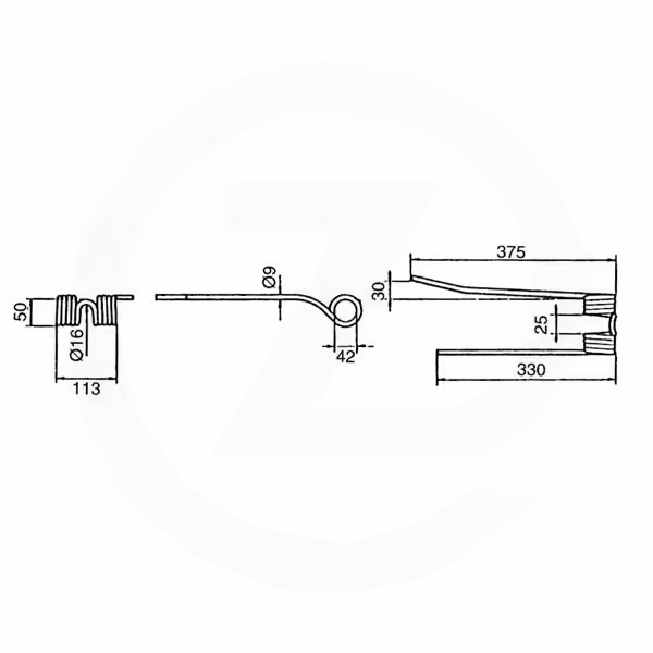 Dent faneuse PZ - Zweegers Droite VGPZ106 Adaptable