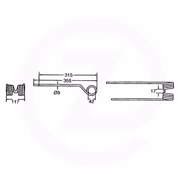 Dent faneuse PZ - Zweegers Droite VGPZ214 Adaptable