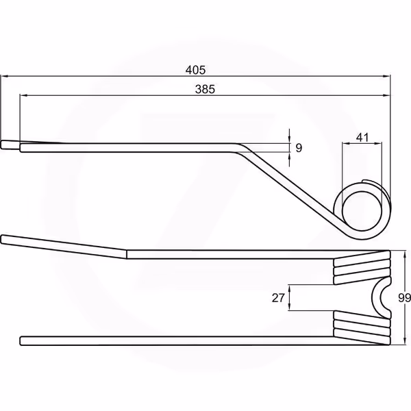 Dent faneuse Deutz-Fahr Gauche VF16502746 Adaptable