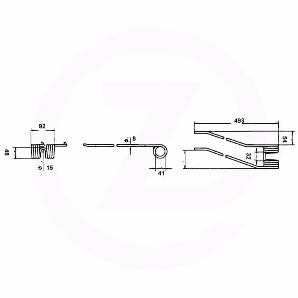 Dent faneuse Pöttinger Gauche 436007 Adaptable