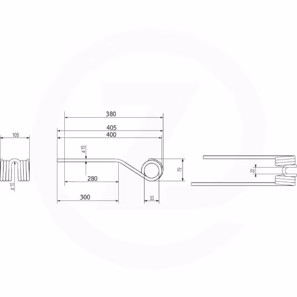 Dent faneuse Pöttinger Gauche 436150 Adaptable