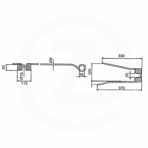 Dent faneuse PZ - Zweegers Gauche VGPZ110 Adaptable