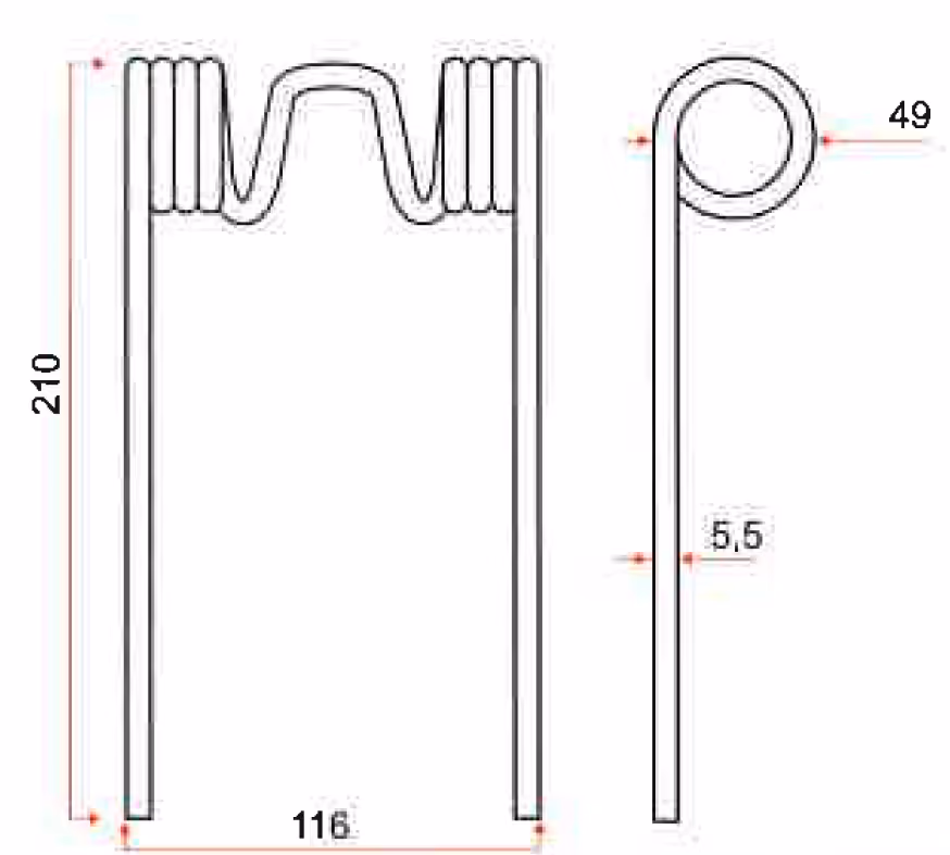 Dent de rabatteur faucheuse conditionneuse New Holland 76517