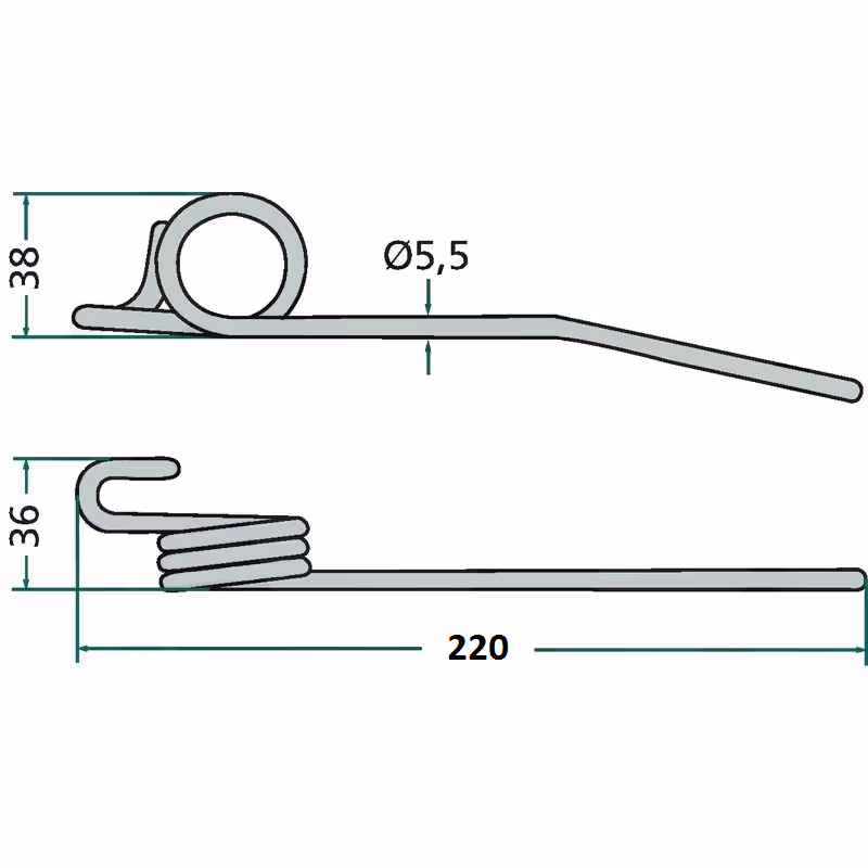 Dent de rabatteur Gauche John Deere Z56958