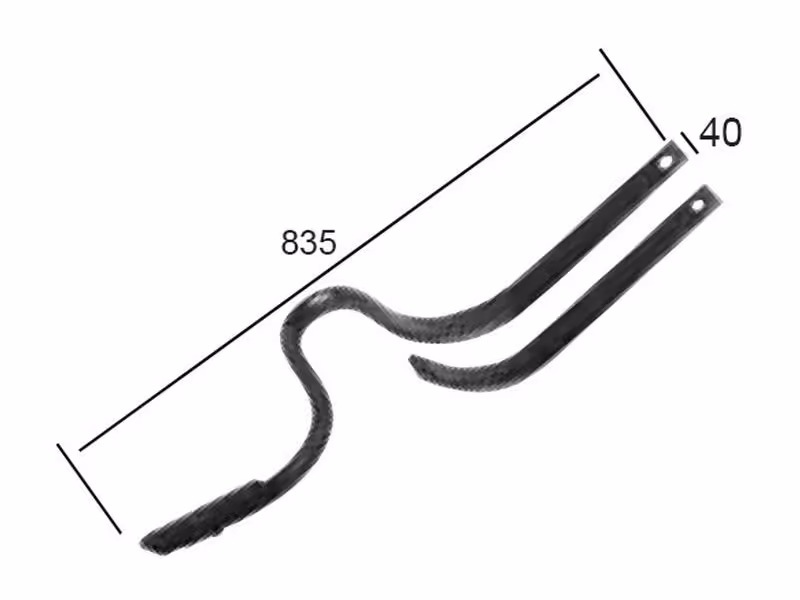 Dent de recouvrement - Section en mm 40 x 10, Longueur (mm) 770