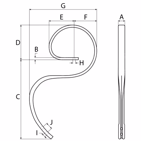 dent de vibro -soc 45x12 mm