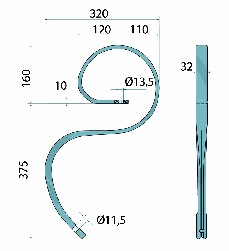 Dent vibroculteur Adaptable