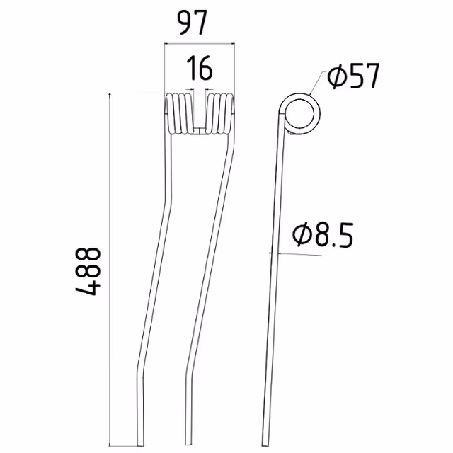 DENT FANEUSE DROITE TYPE CASE IH 3170270 TYPE POTTINGER 436016