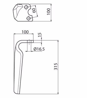 Dent herse gauche Howard HK30/40 185505 adaptable