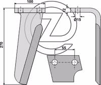 Dent de herse rotative droit Adaptable