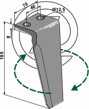Dent de herse rotative Agromec Droite 5000030330 Adaptable