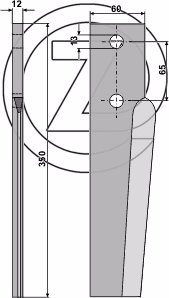 Dent de herse rotative Gauche Adaptable