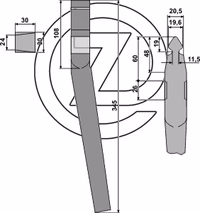 Dent de herse rotative Sicma 5012 Adaptable