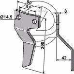 Dent rotalabour Droite Adaptable