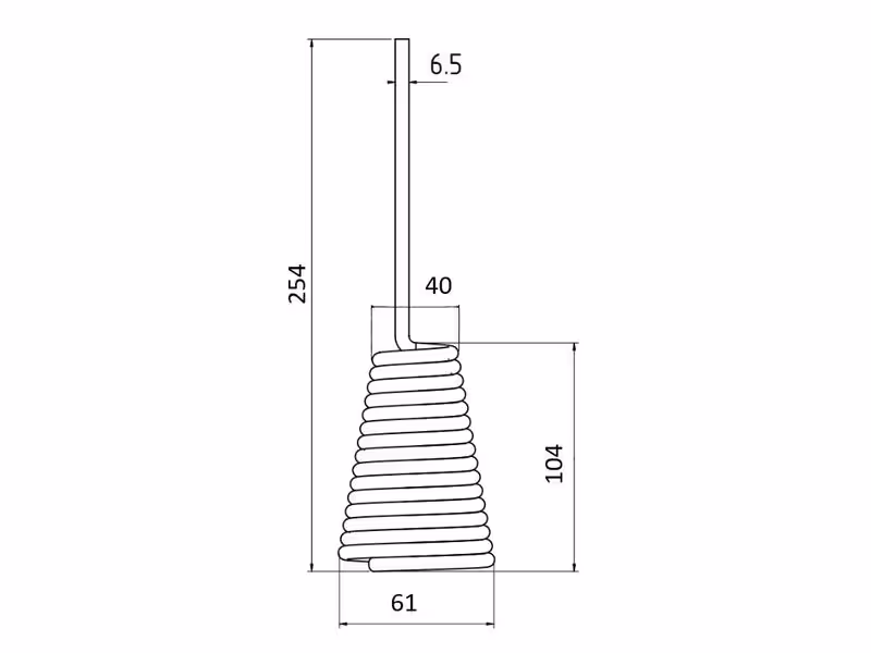 Dents d'andaineur - - - Longueur:257mm, Largeur:64mm, Ø6.5mm - Remplacement pour Bamford Correspond à: CE435