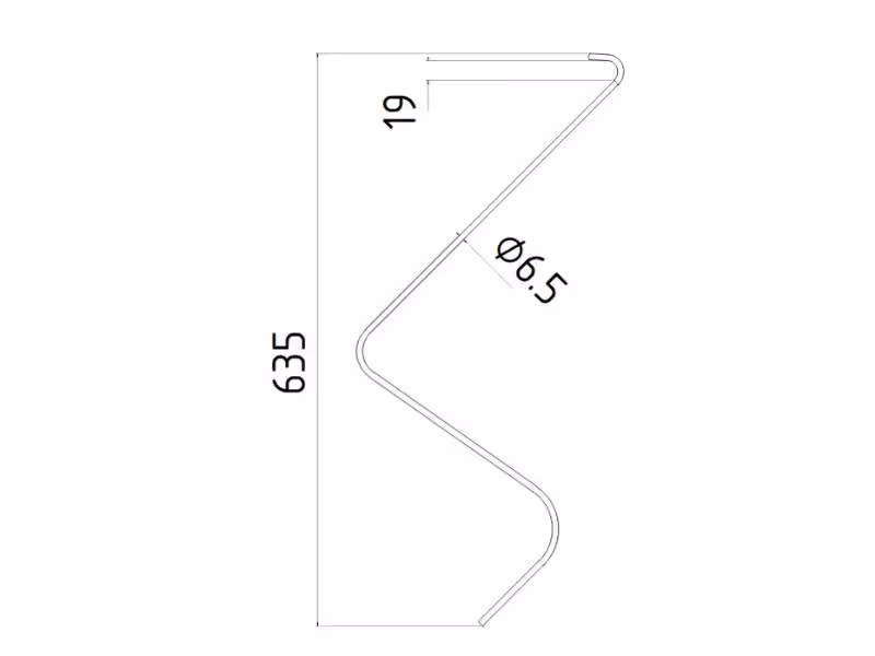 Dents d'andaineur - Gauche/Droit - Longueur:650mm, Largeur:440mm, Ø6.5mm - Remplacement pour Vicon Correspond à: 90092611