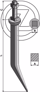 Dent de herse acier bore Adaptable