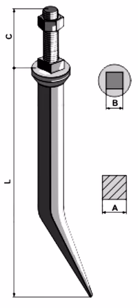 Dent de herse acier bore Adaptable
