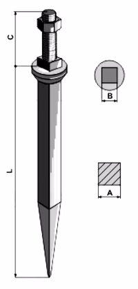 Dent de herse acier bore Adaptable