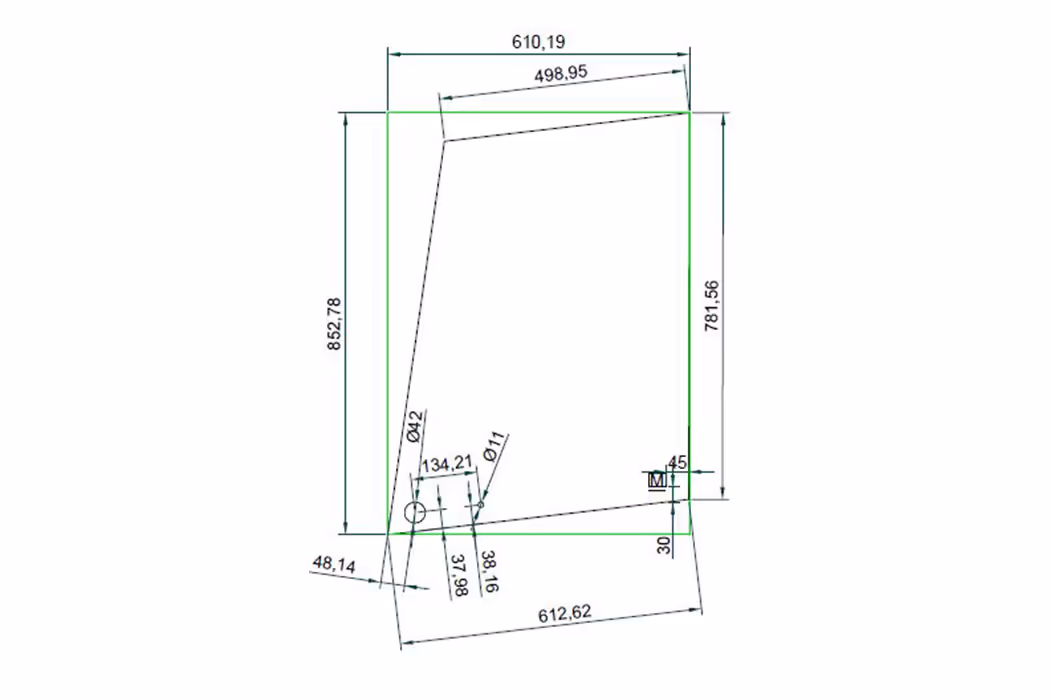 Dessus de porte verre Massey-Ferguson 300 3476159M1 Adaptable