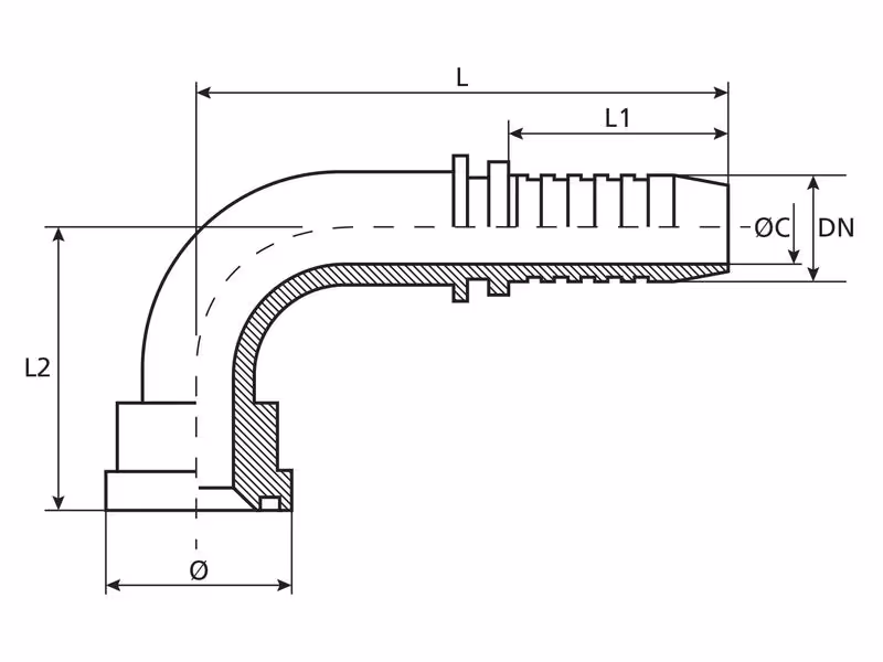 Dicsa Bride 3/4'' x 38.1mm Bride coudée 90° (3000psi)