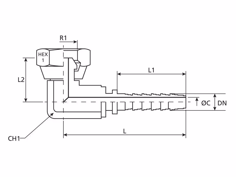Dicsa BSP 60° Raccord à Sertir 1/4'' x 1/4'' Filetage femelle Embout tournante 90°