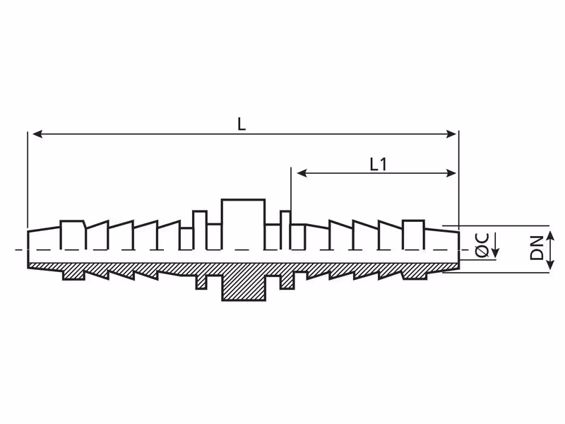 Dicsa Embout double à Sertir 1/4'' Droite (hose break connection) - Vendu par 5