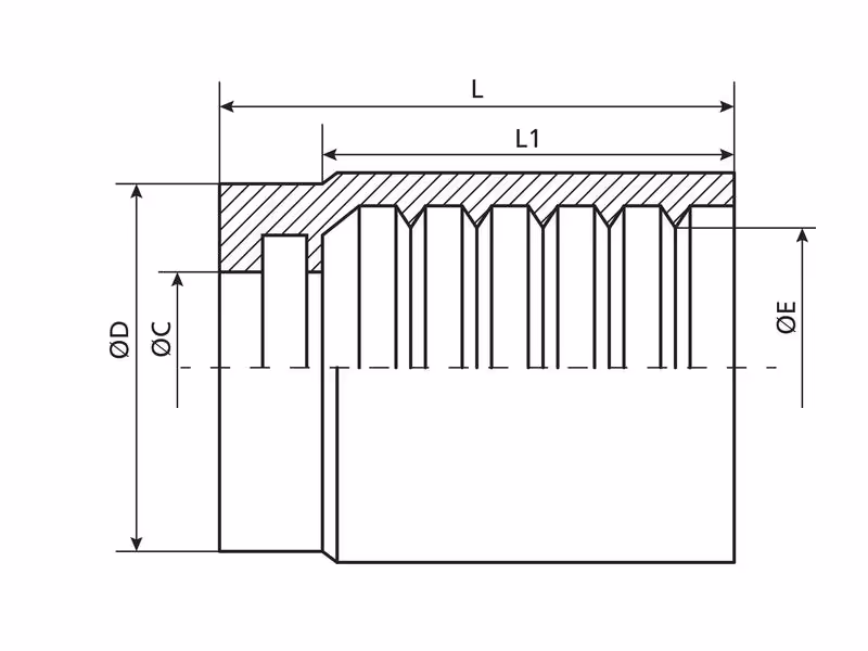 Dicsa Jupe à sertir 4 tresses 3/4'' - Vendu par 5