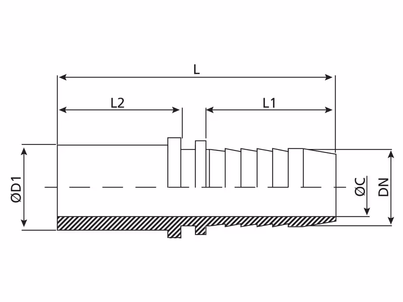 Dicsa Raccord à Sertir 1/4'' x M6 Ø (6L) Tube droit