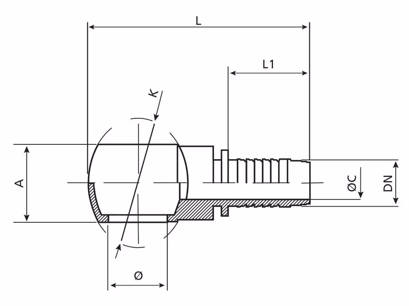 Dicsa Raccord à Sertir 5/16'' x M16 Ø