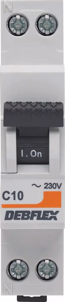 DISJONCTEUR 3KA 1 MODULE PH+N 10A GRIS CLAIR