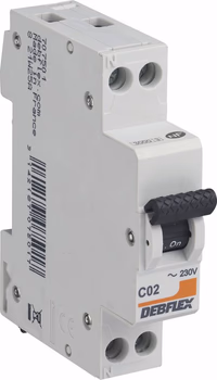 DISJONCTEUR 3KA 1 MODULE PH+N 2A GRIS CLAIR