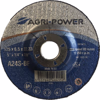 Disque a ebarber metal/inox 125x6,5x22,2 mm moyeu deporte agri-power