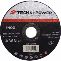 Disque a tronconner 125x1,6x22,2 inox plat techni-power