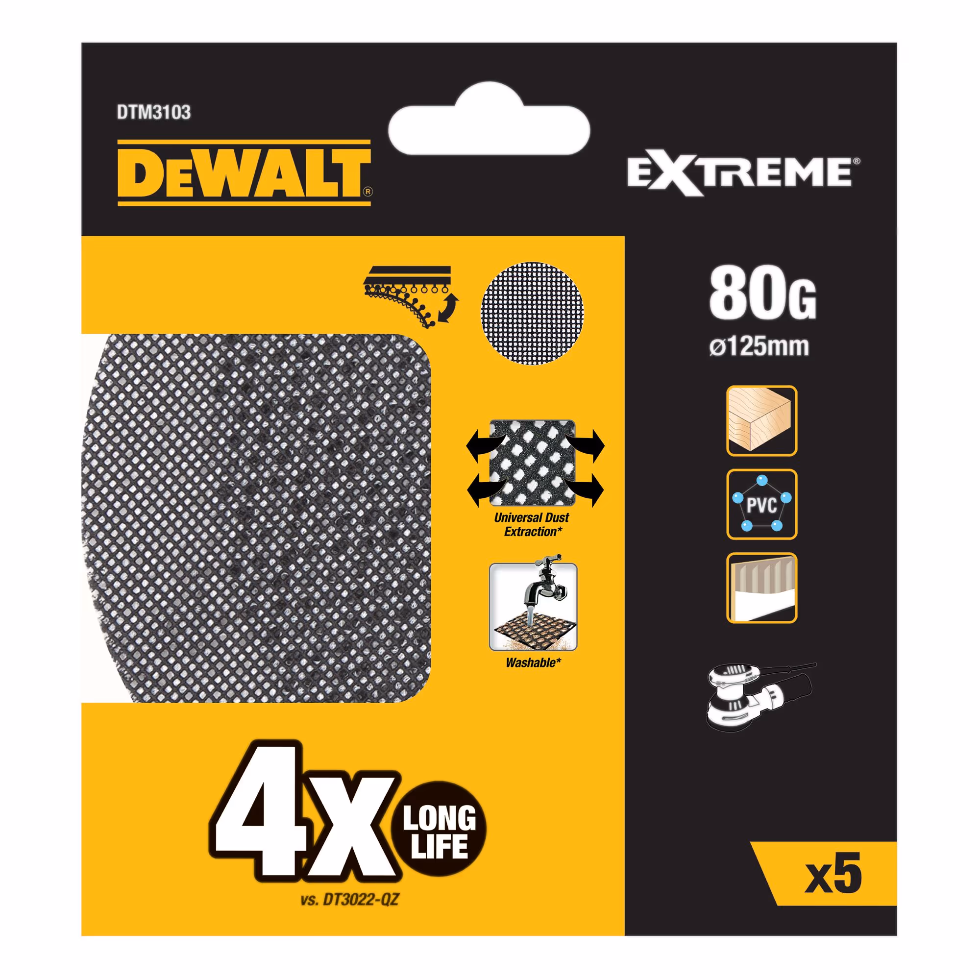 Disque abrasif velcro - structure en maille durée de vie extra longue x 4 ø125 mm grain 80