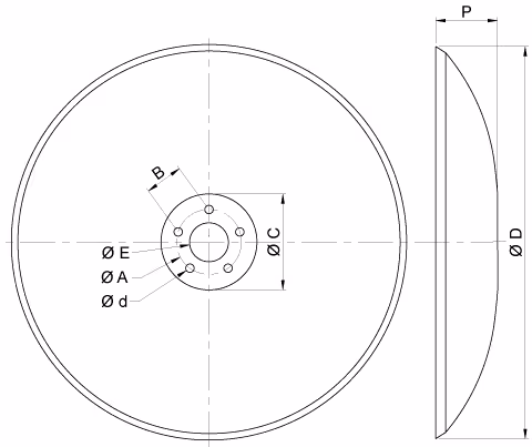 Disque bombe 360 mm 4 trous
