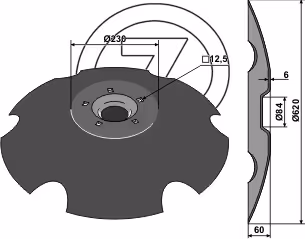 Disque crenelé Lemken 620x6mm 3490467 Niaux 200