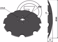 Disque crenelé 560x6mm Niaux 200